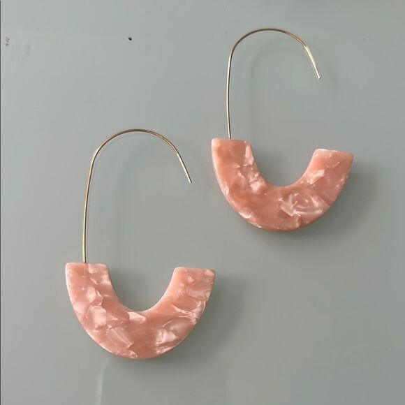 Pink and Gold Earrings A922 - Picture 3 of 3